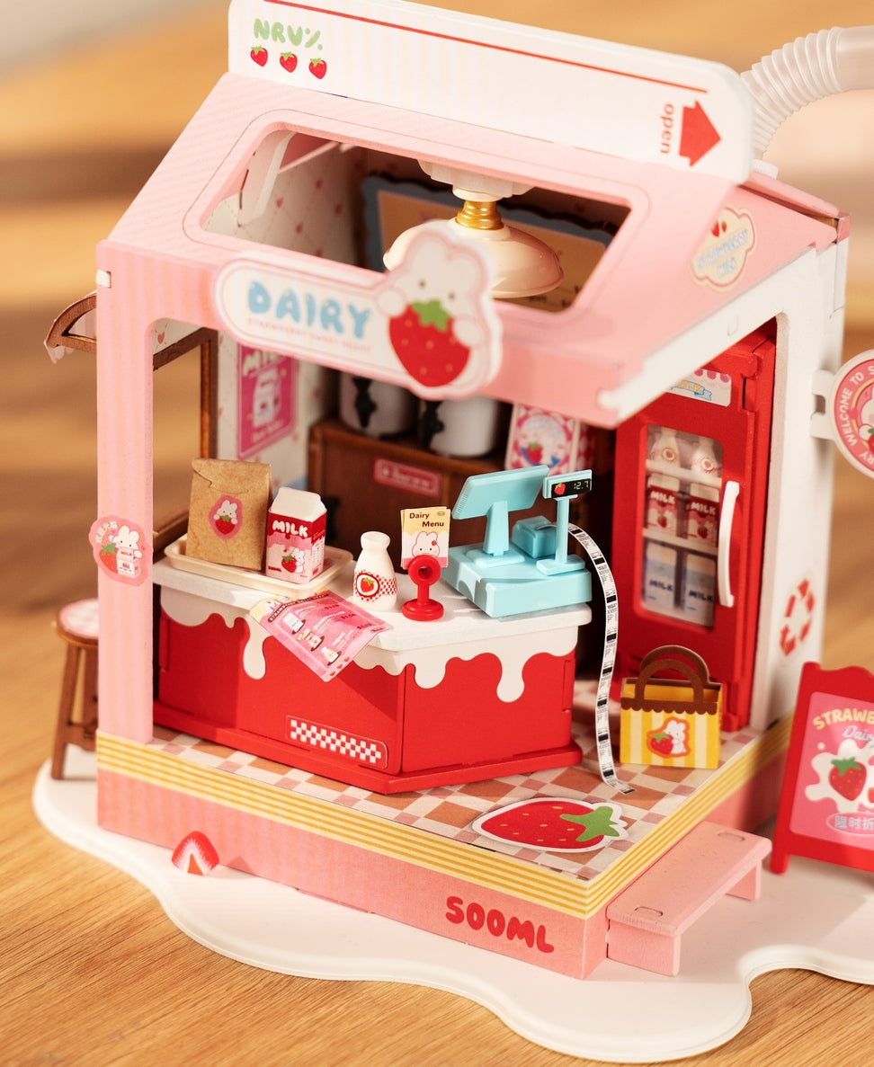 Strawberry Milk Box Robotim Rolife Diy Miniature House