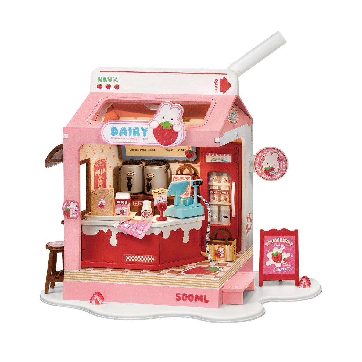 Strawberry Milk Box Robotim Rolife Diy Miniature House