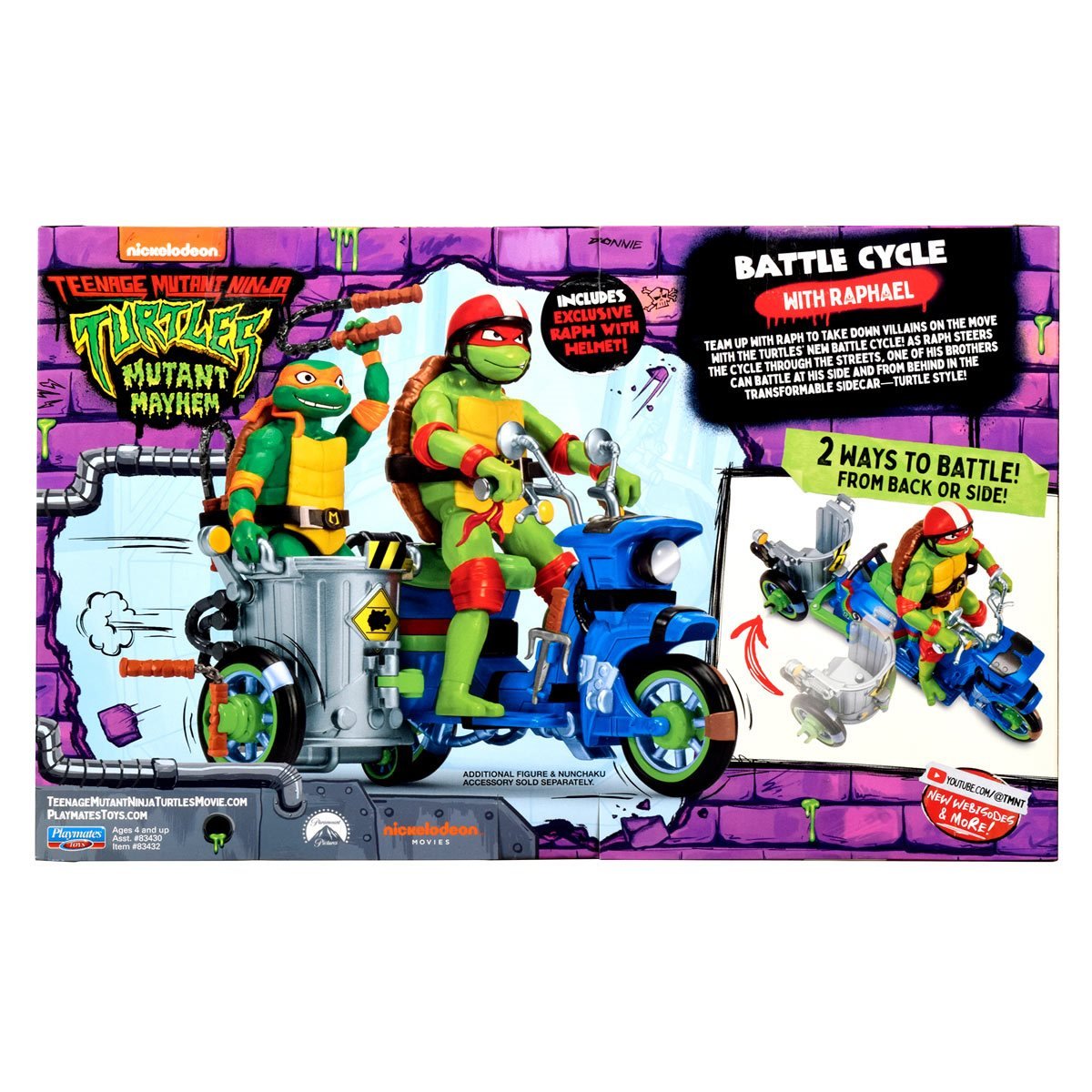 TMNT: Mutant Mayhem Movie Battle Cycle with Raphael Figure