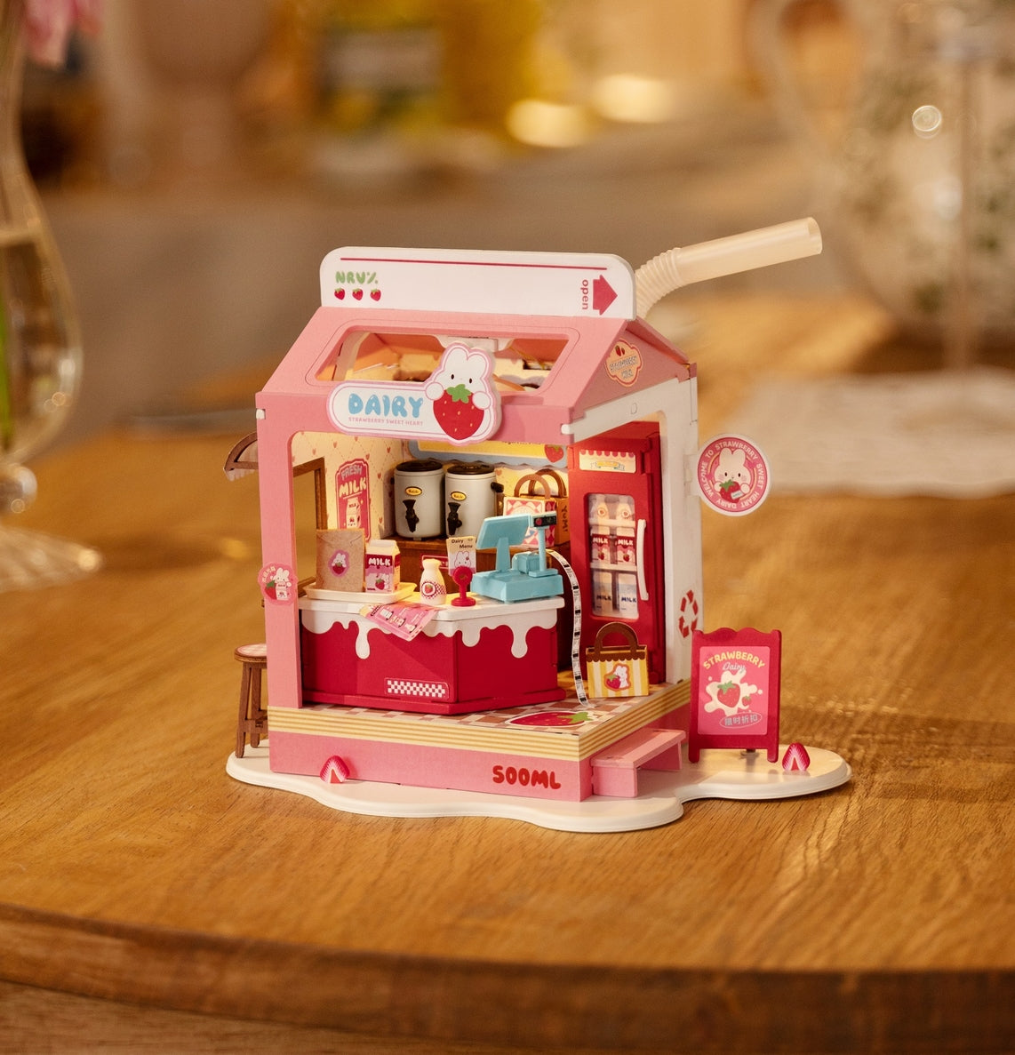 Strawberry Milk Box Robotim Rolife Diy Miniature House