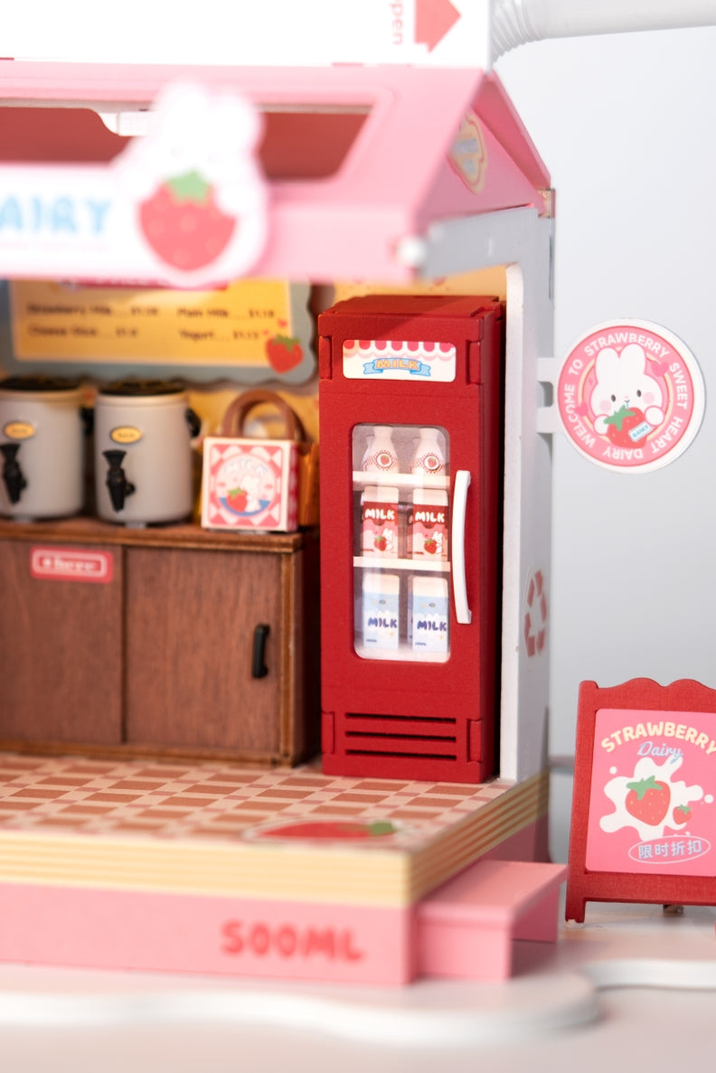 Strawberry Milk Box Robotim Rolife Diy Miniature House