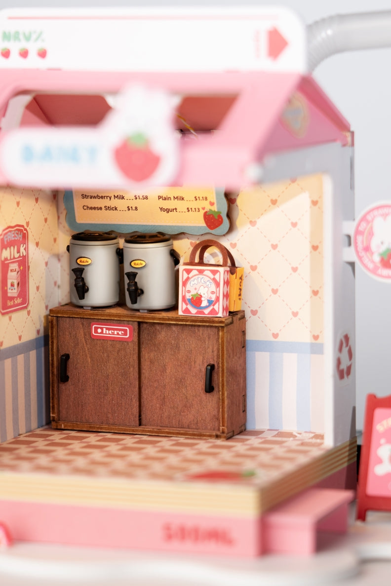 Strawberry Milk Box Robotim Rolife Diy Miniature House