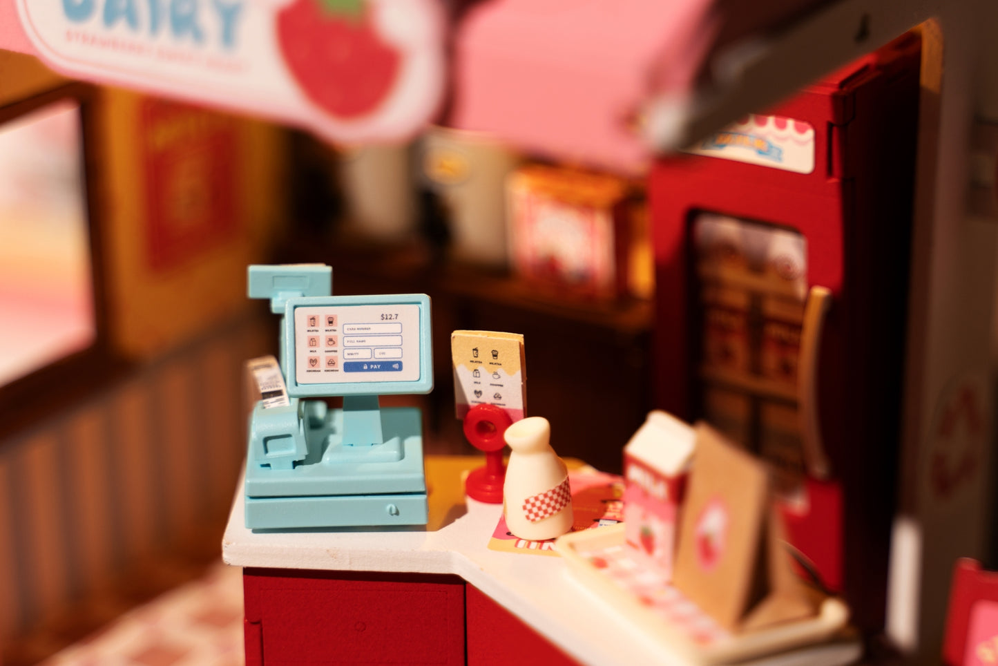 Strawberry Milk Box Robotim Rolife Diy Miniature House